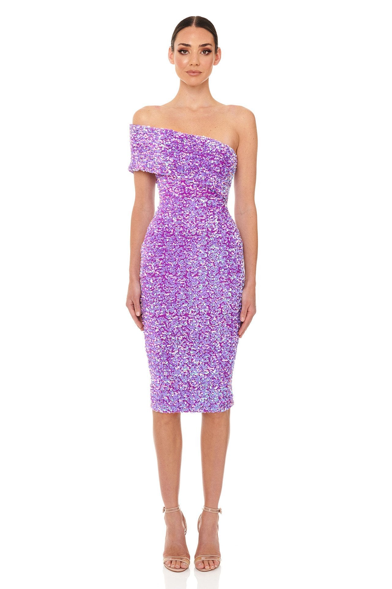 Alyssa Dress | Purple Sequin