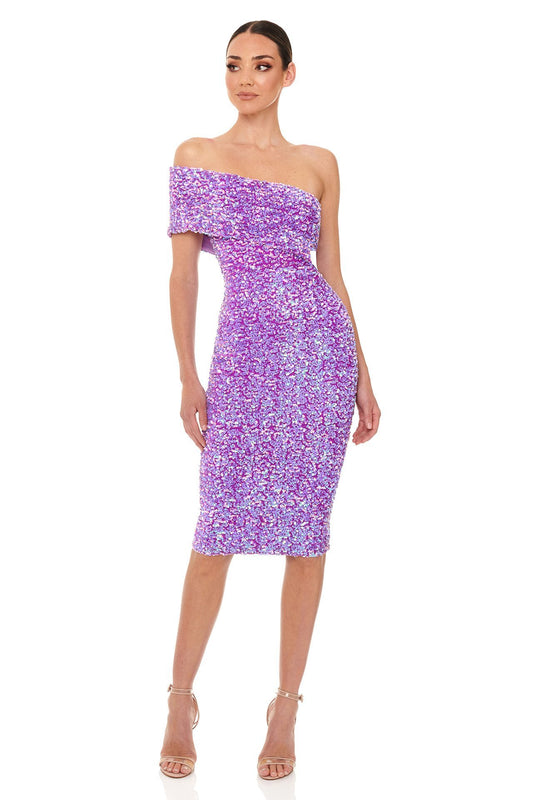 Alyssa Dress | Purple Sequin