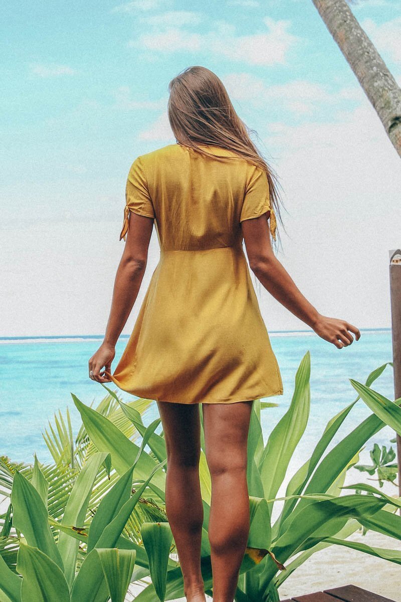 LEONI DRESS - MUSTARD - Fashion Flash Boutique