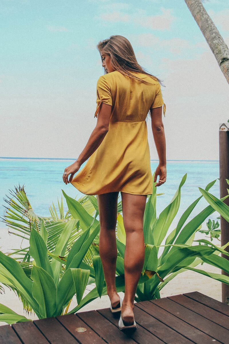 LEONI DRESS - MUSTARD - Fashion Flash Boutique