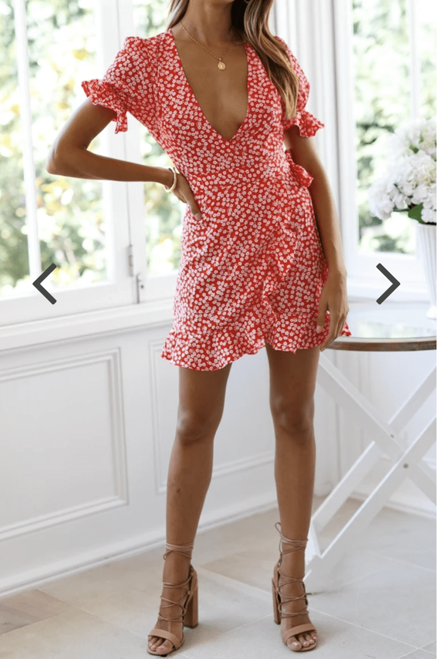 Rose Dress | Red Floral