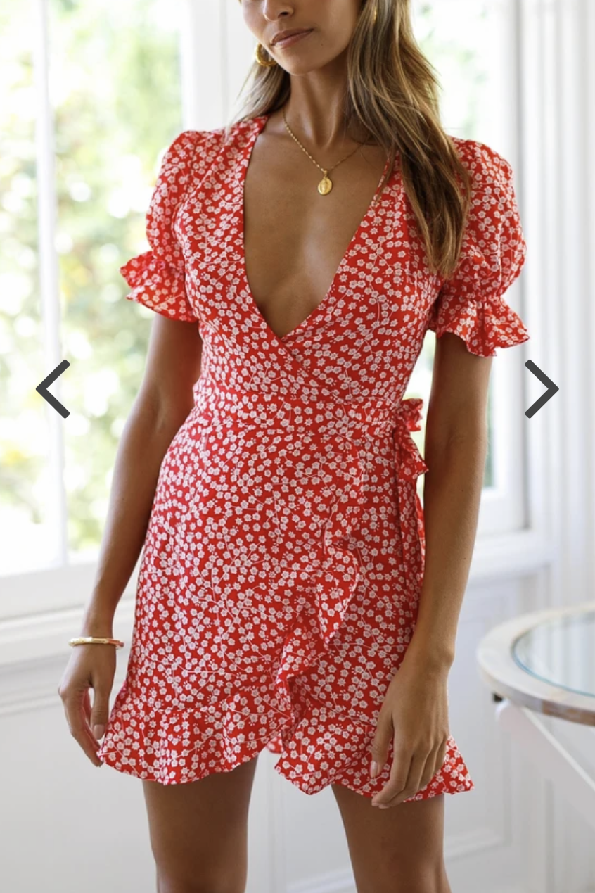 Rose Dress | Red Floral
