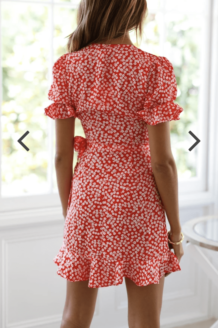 Rose Dress | Red Floral